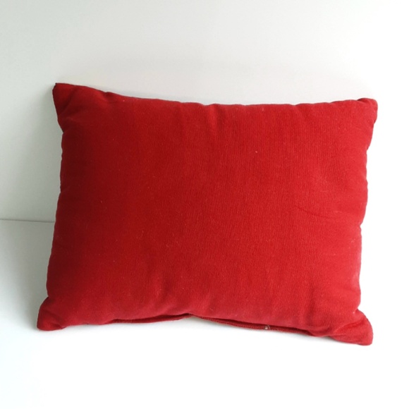 Christmas Photo Cat Pillow MEOW Santa's Claws 12x9 Green Red Tapestry - Picture 8 of 8